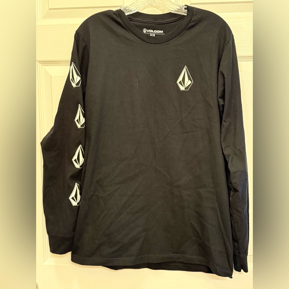 Volcom Surf Black Long Sleeve Tee with White Accents